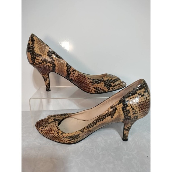 Guess by Marciano brown faux snake skin open toe stiletto heels woman 9.5 - Picture 3 of 13